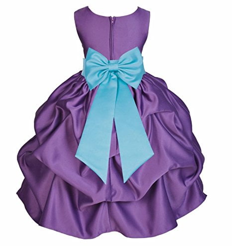 Teal and Purple Flower Girl Dresses